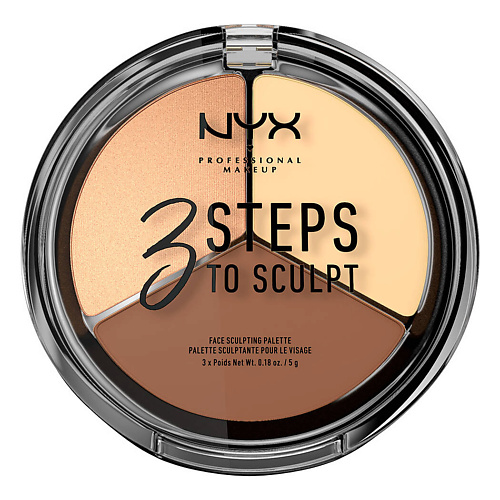 

NYX Professional Makeup NYX PROFESSIONAL MAKEUP Компактная палетка для контуринга 3 Steps to Sculpt Face Sculpting Palette, NYX PROFESSIONAL MAKEUP Компактная палетка для контуринга 3 Steps to Sculpt Face Sculpting Palette