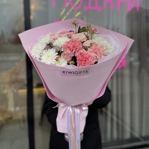 

KIWIGIFTS Букет цветов живые Розы, Гортензия, Диантус, Хризантема, Букет цветов живые Розы, Гортензия, Диантус, Хризантема