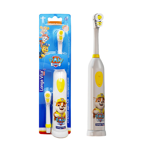LONGA VITA Зубная щетка детская ротационная 2 насадки от 3-х лет цвет желтый герой Крепыш guess bella vita rosa 100