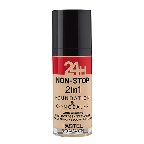 PASTEL Тональный крем и консилер 2 в 1 PROFASHION 24H NON-STOP 2IN1 FOUNDATION & CONCEALER sinsation cosmetics brilliant glow concealer консилер