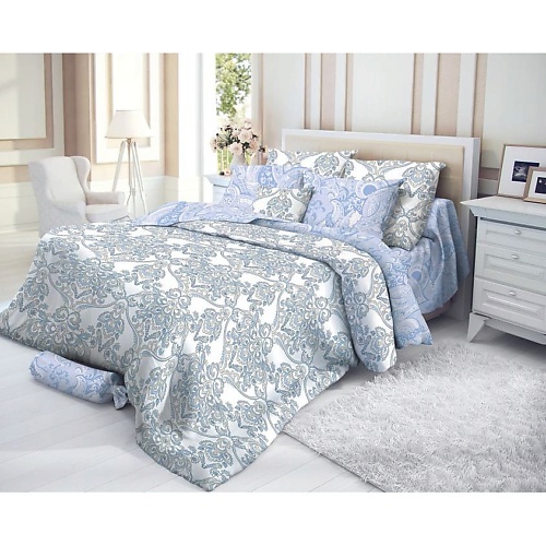 VEROSSA Комплект постельного белья Сатин 1.5-спальный Manisa комплект штор для кухни марианна 300х160 см голубой вуаль пэ