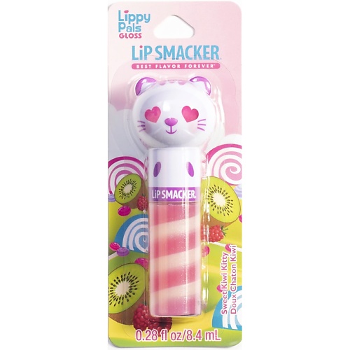 LIP SMACKER Блеск для губ Кошечка с ароматом киви 3d аппликация с пайетками милашки блестяшки кошечка