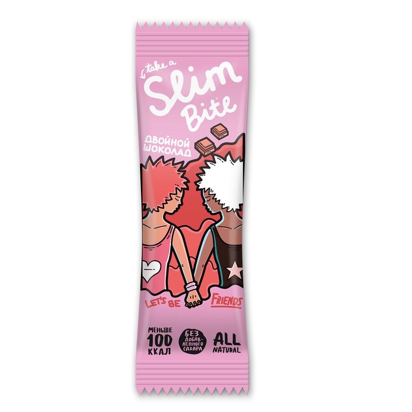 фото Take a slim bite батончик фруктово-ягодный двойной шоколад