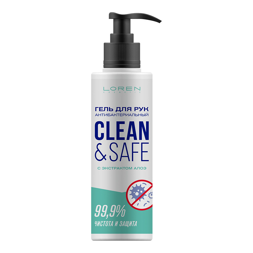 

LOREN COSMETIC Гель для рук с антибактериальным эффектом Clean&Safe с экстрактом Алоэ