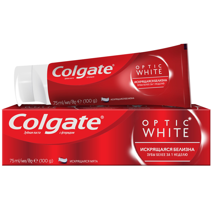 фото Colgate отбеливающая зубная паста искрящаяся белизна colgate optic white