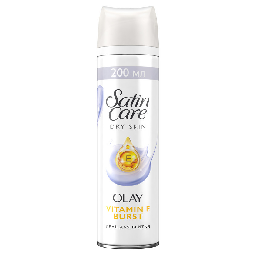 фото Gillette гель для бритья для сухой кожи satin care с olay витамин e burst