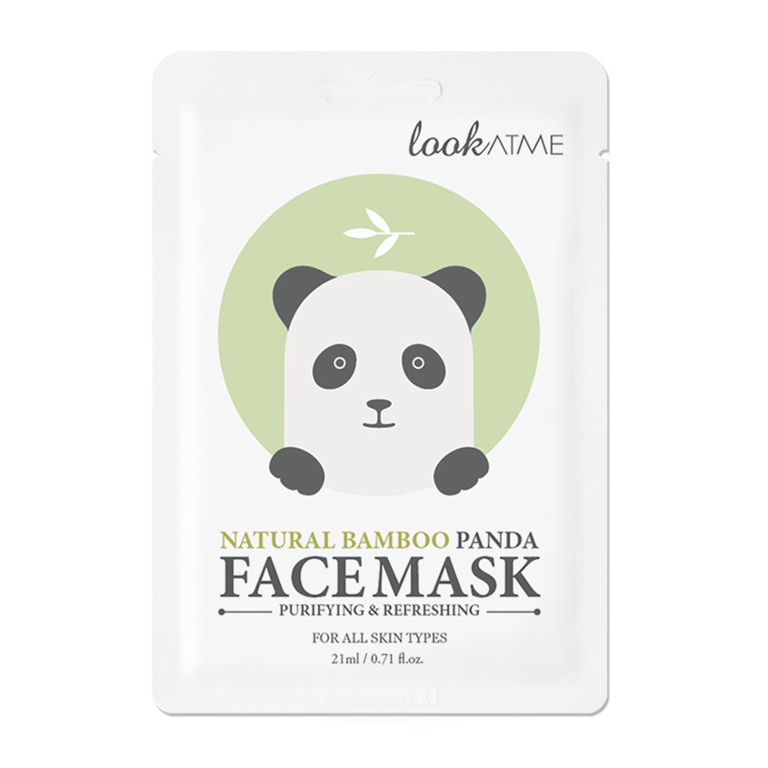 фото Look at me маска для лица тканевая с экстрактом бамбука очищающая и освежающая panda