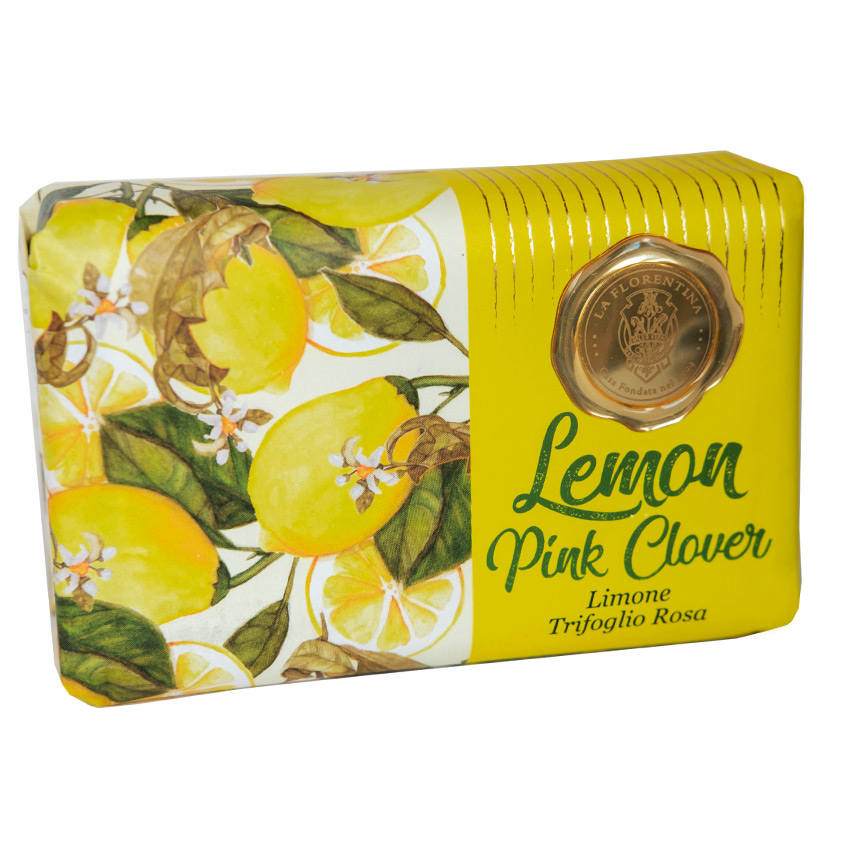 фото La florentina gold seal мыло lemon & pink clover. лимон и розовый клевер