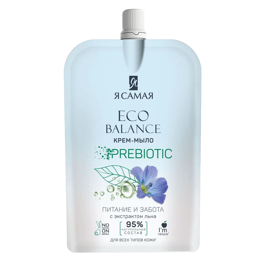 ECO BALANCE Крем-мыло c экстрактом льна дой-пак 215₽