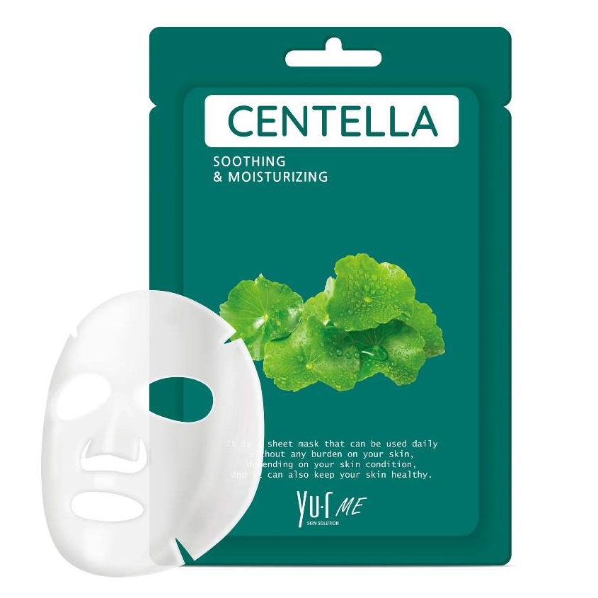 фото Yu.r тканевая маска для лица с экстрактом центеллы азиатскойyu.r me centella sheet mask