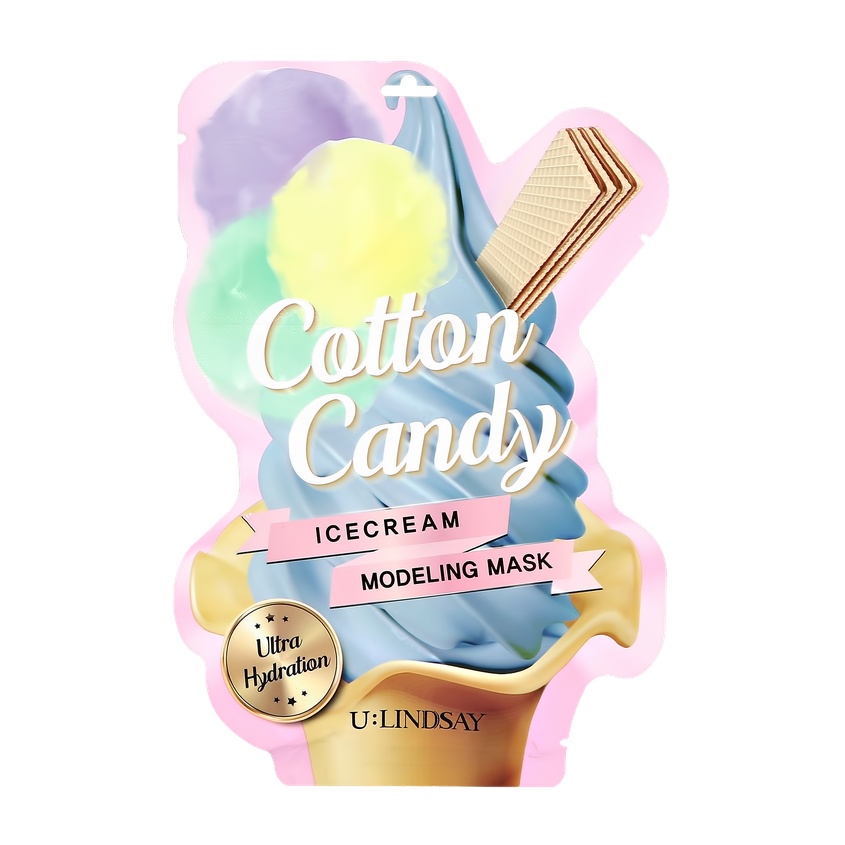 фото Lindsay маска для лица icecream cotton candy альгинатная моделирующая с экстрактом молочного белка и маслом перечной мяты (увлажняющая)