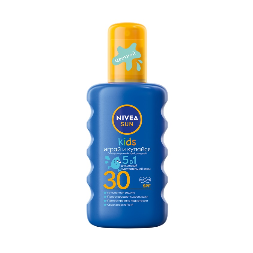 фото Nivea спрей солнцезащитный детский играй и купайся spf 30