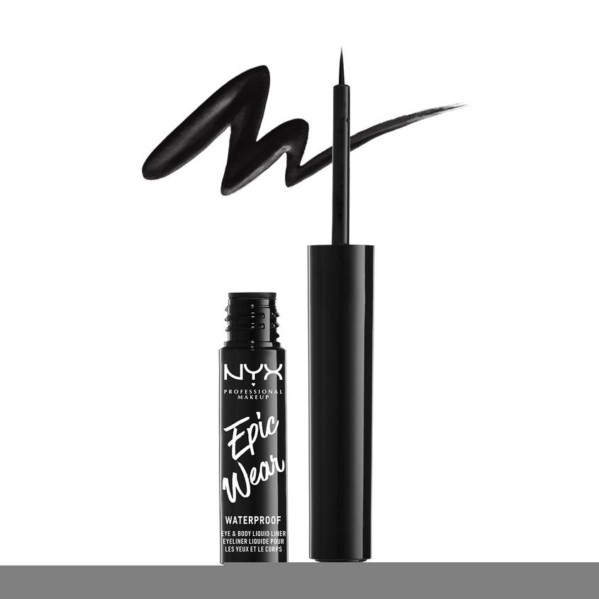 фото Nyx professional makeup водостойкий матовый лайнер для глаз epic wear eye & body liquid liner