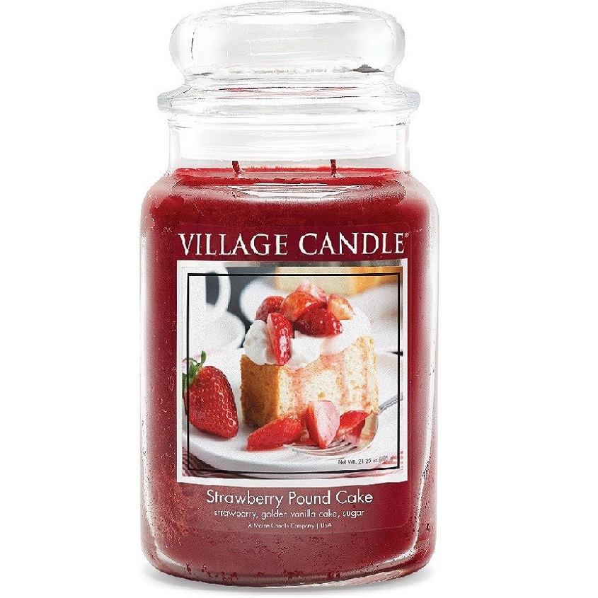 фото Village candle ароматическая свеча "strawberry pound cake", большая