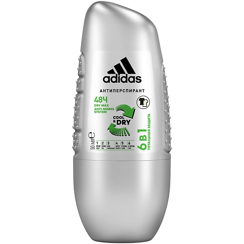 фото Adidas роликовый дезодорант-антиперспирант для мужчин cool&care 6 in 1