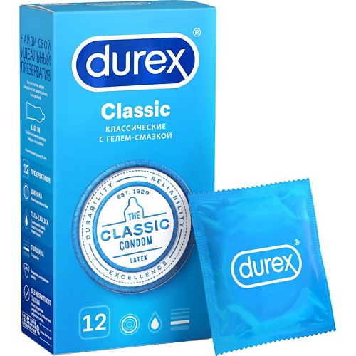 АПТЕКА Презервативы Дюрекс/Durex классик N12 hasico презервативы xl size гладкие увеличенного размера 12 0