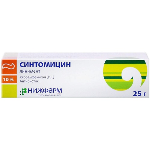 Синтомицин линимент 10% 25г N1