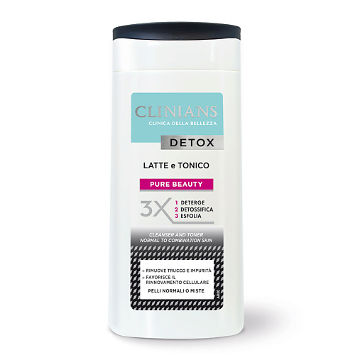 фото Clinians молочко и тоник 2 в 1 detox