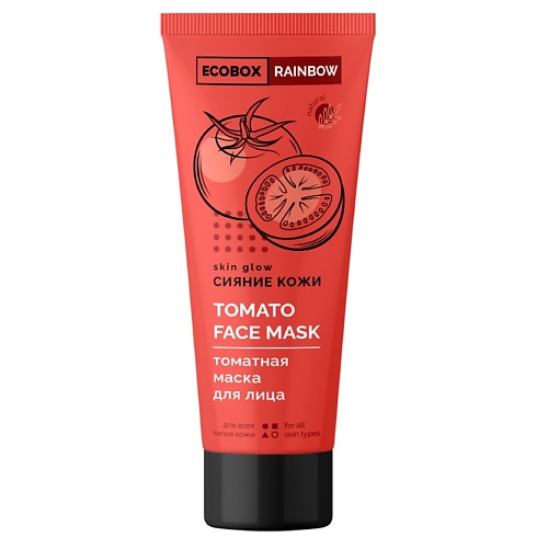 фото Ecobox rainbow маска для лица "томатная" против воспалений и раздражения кожи