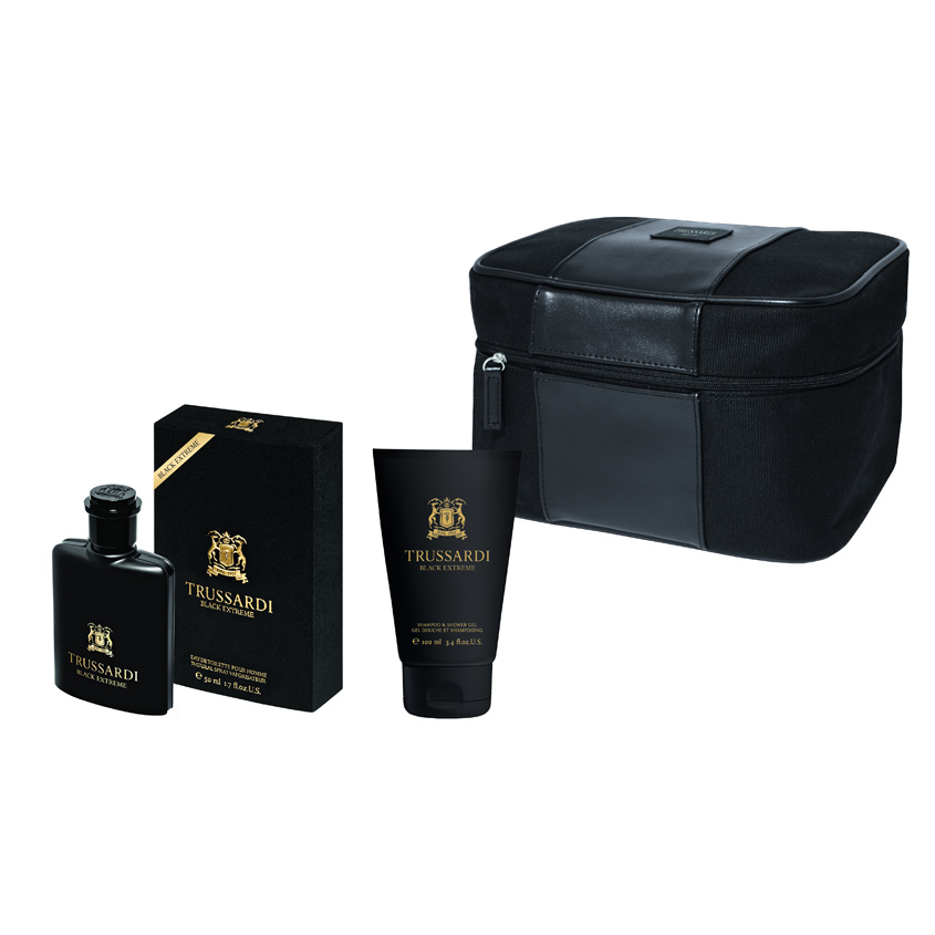 Подарочный набор trussardi. Trussardi Black extreme набор. Trussardi Black extreme 50 ml. Подарочный набор Black extreme. Trussardi Black extreme гель для душа.